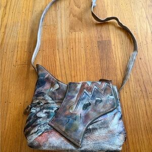 Jane Yoo Hand-Painted Multicolor Leather Crossbody Bag